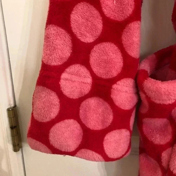La Senza Fuzzy Pink  Polka Dot Bathrobe Size S/MED - Picture 10 of 16